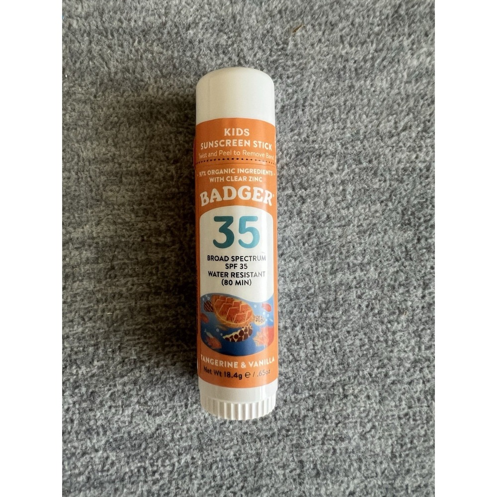 Badger Sport‎ For Kids SPF 35 Clear Zinc Face Stick  0.65 oz Broad Spectrum New